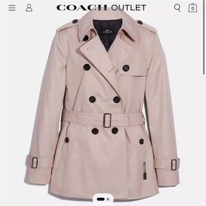 Coach Women's Double-Breasted Trench Coat in Light Pink